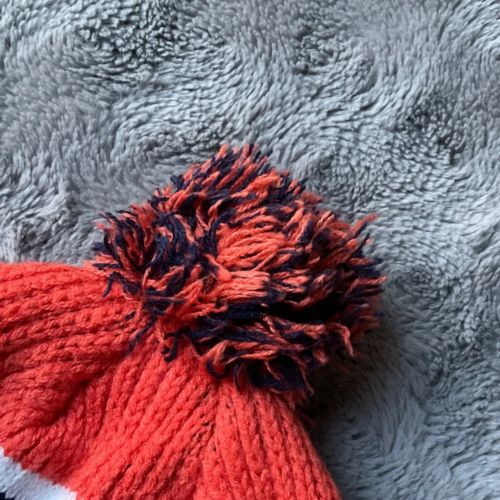 Kids Broncos Knit Pom Beanie - Orange & Navy